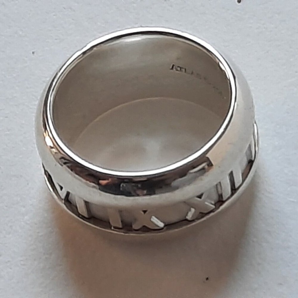 Tiffany & Co Vintage 2003 Atlas Ring in Sterling Silver Size 4.25